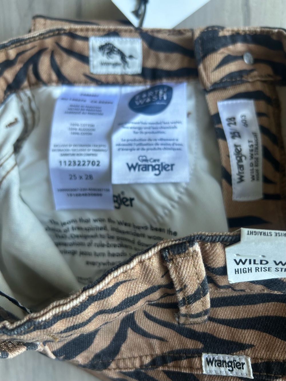 Wrangler Tiger Stripe High-Rise Jeans — Tan & Black - Picture 10 of 12